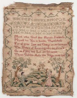 Appraisal: Needlework Sampler England or America late th century worked in