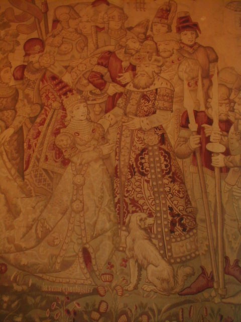 Appraisal: An early thC tapestry panel depicting a medieval court scene