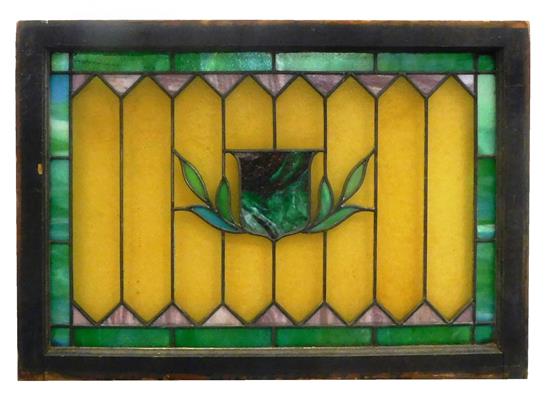 Appraisal: Late th early th C stained glass window panel with