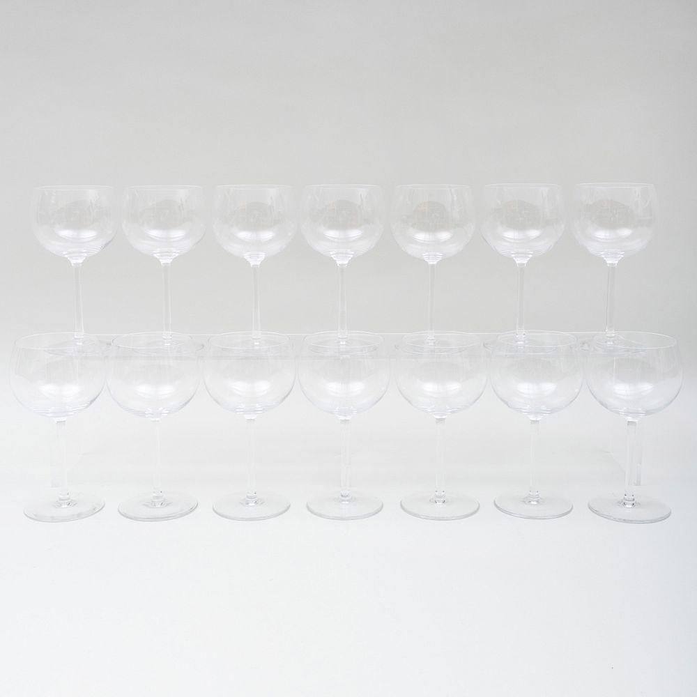 Appraisal: Group of Fourteen Val Saint Lambert Red Wine Glasses Acid