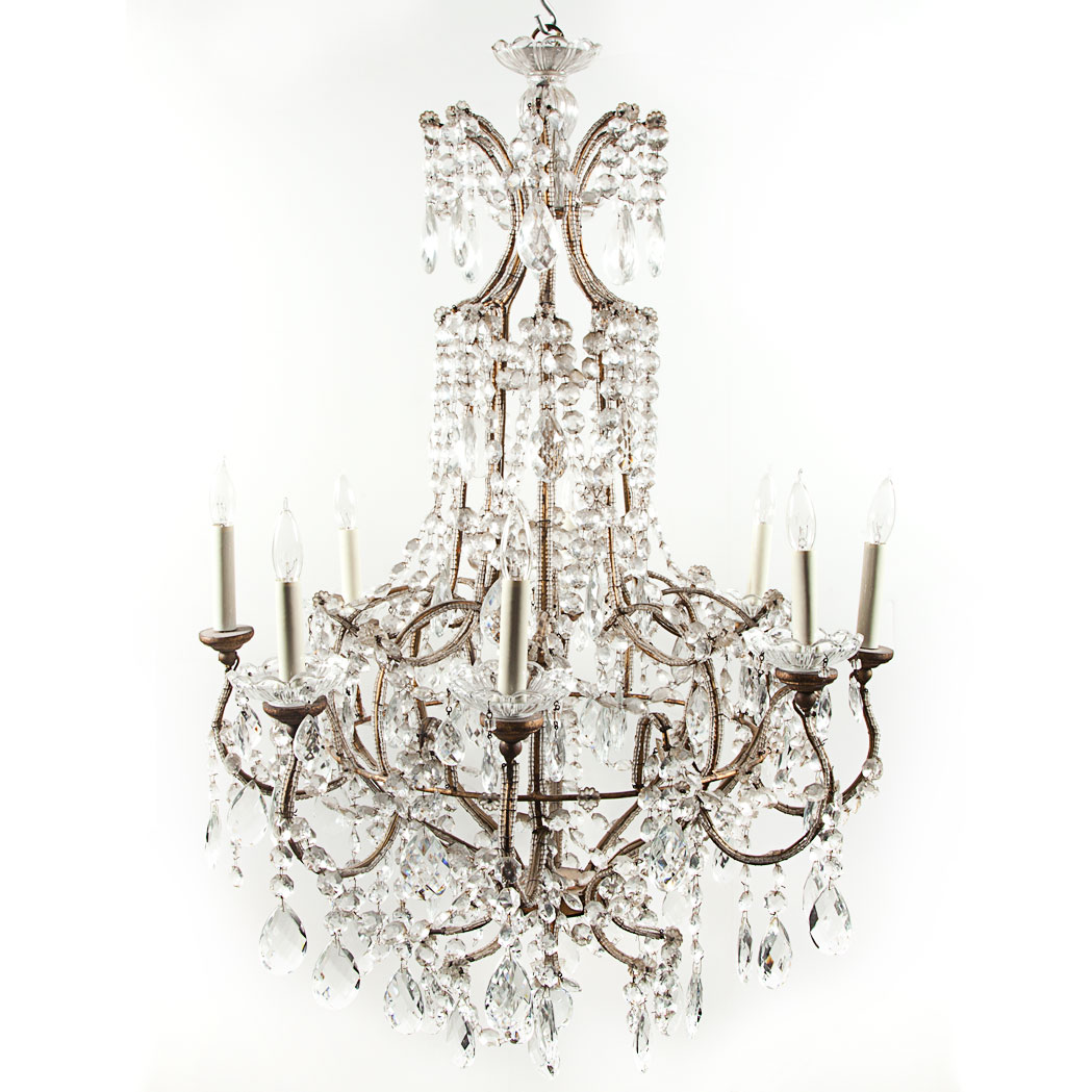 Appraisal: Transitional Louis XV XVI Style Eight-Light Chandelier th Century Of