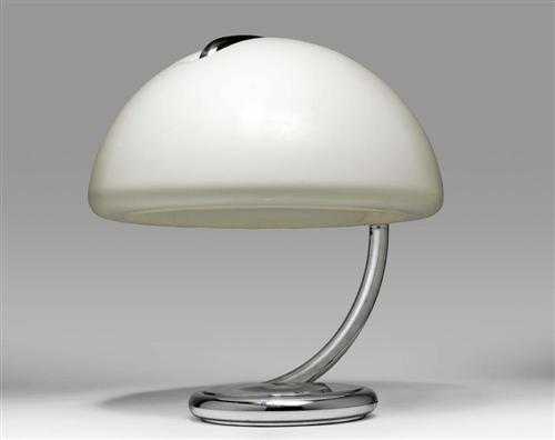 Appraisal: MARTINELLI ELIO SERPENT LAMP for Martinelli White plexiglas and chromed