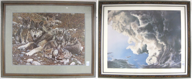 Appraisal: PAIR OF PRINTS CARL BRENDERS Belgium Born Den Mother Wolf