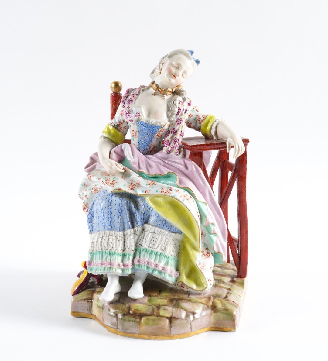 Appraisal: A MEISSEN FIGURE OF A SEATED WOMAN Late th century