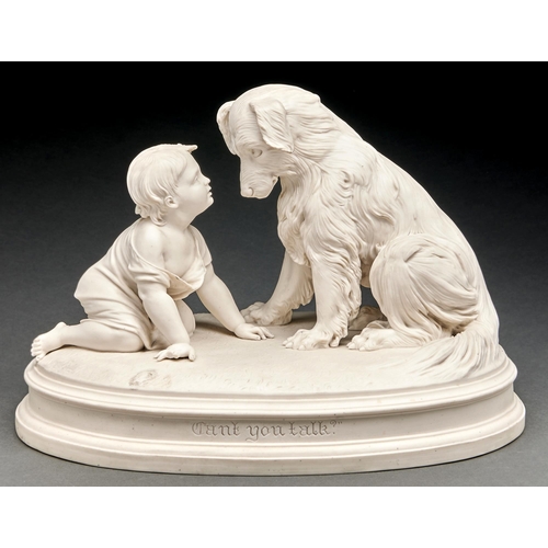 Appraisal: A Victorian Parian ware group of a child and dog