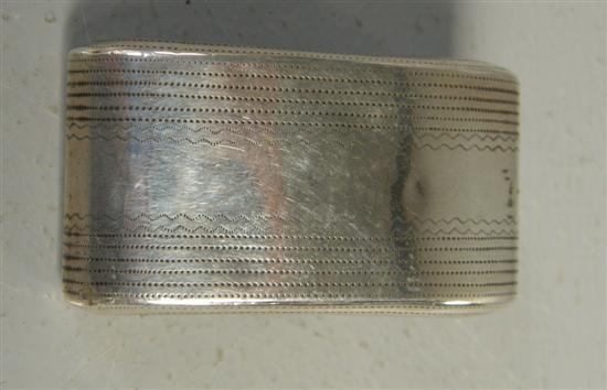 Appraisal: George IV silver concave snuff box with engraved decoration by