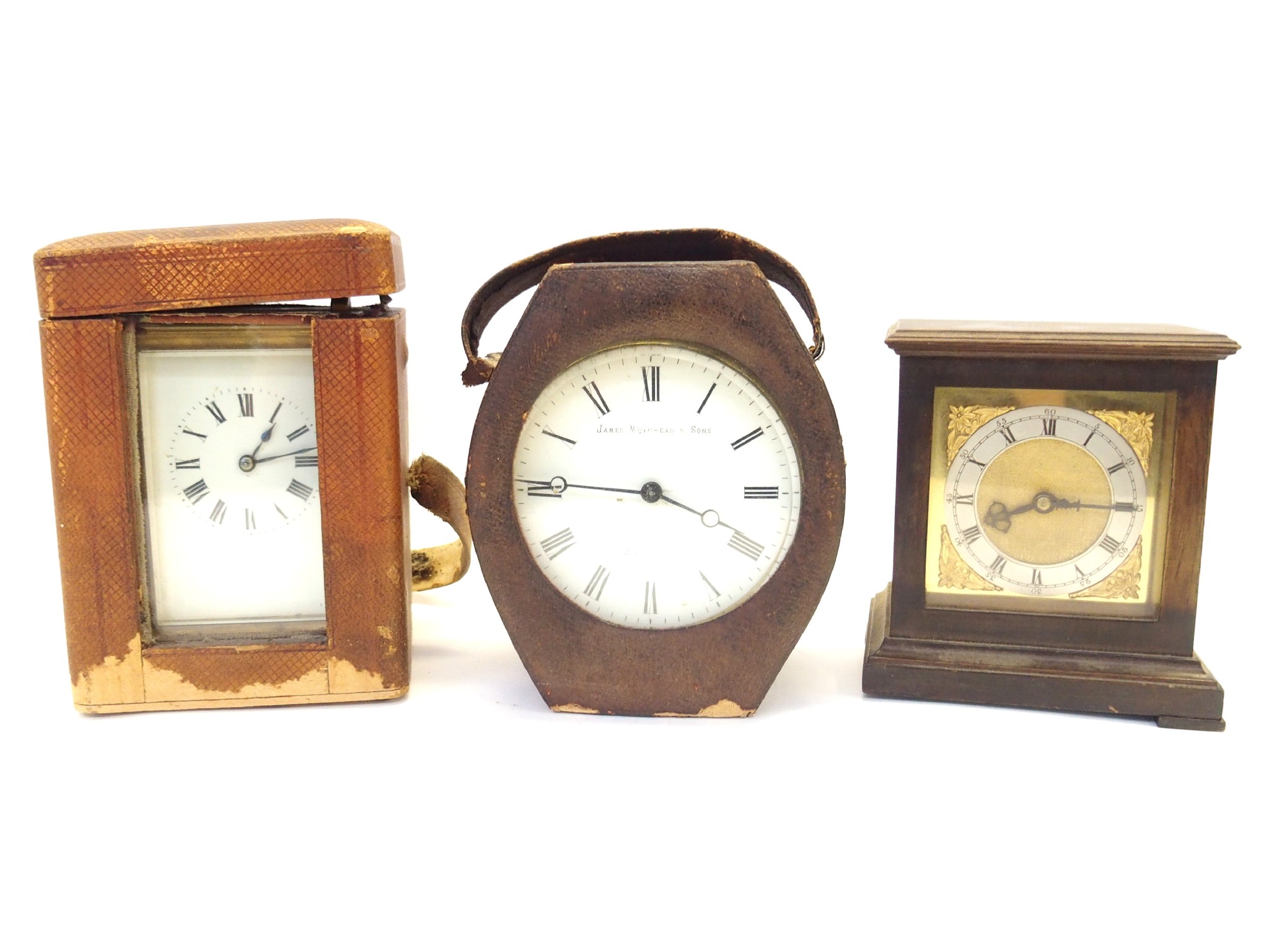 Appraisal: Three desk clocks one marked James Muirhead Sons Glasgow Paris