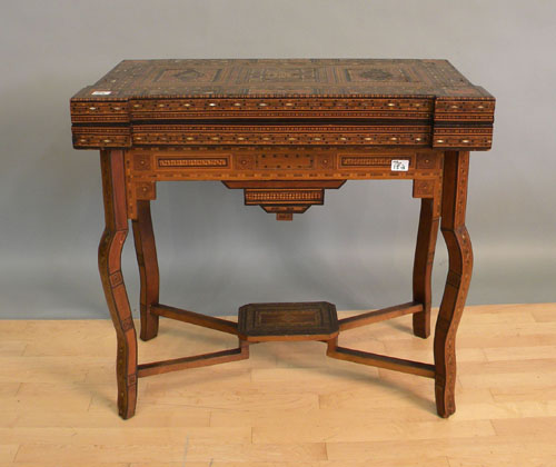 Appraisal: Parquetry game table h l