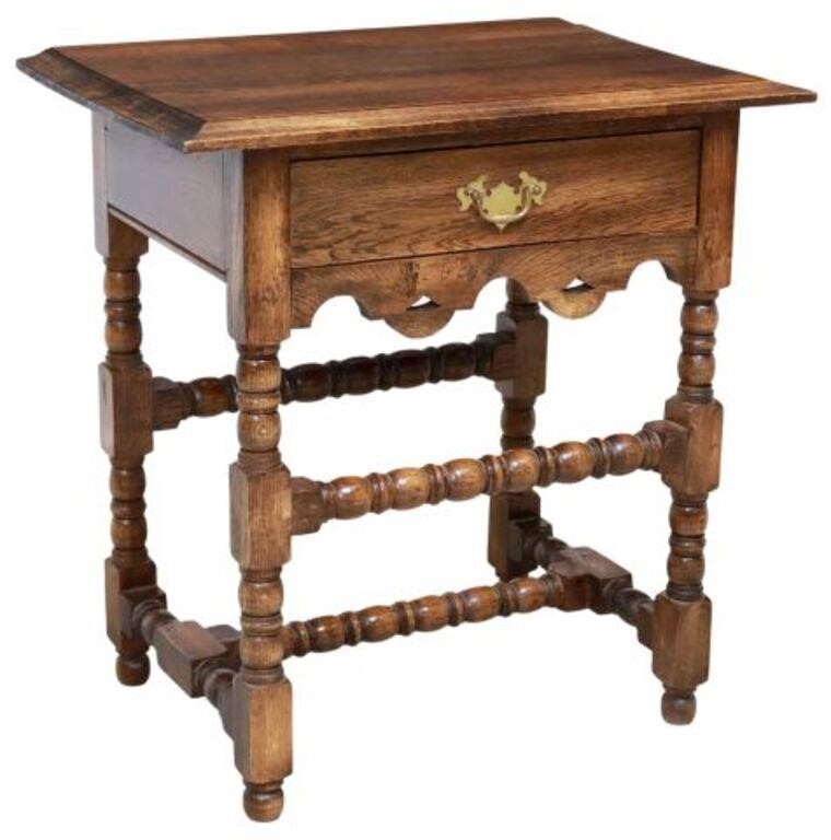 Appraisal: English Chippendale style oak low boy side table th c