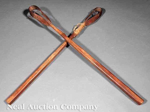 Appraisal: Two Choctaw Bentwood Stickball Kaboccas th c length in and