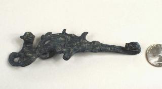 Appraisal: Possibly Han Chinese Metal Figural Belt Hook Possibly Han Dynasty