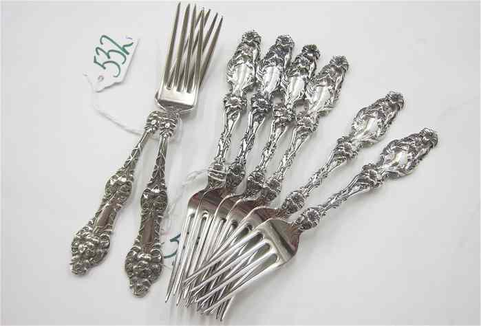 Appraisal: EIGHT AMERICAN STERLING SILVER FLATWARE set of Whiting dinner forks