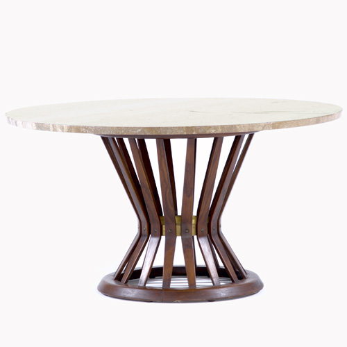 Appraisal: EDWARD WORMLEY DUNBAR Sheaf of Wheat table with travertine top