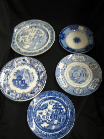 Appraisal: Blue Transferware Ironstone Plates various designs circa