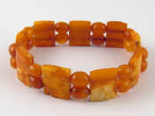 Appraisal: An amber bracelet approx mm wide cm long