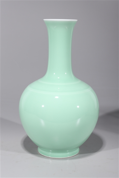 Appraisal: Chinese monochrome glazed porcelain vase six-character Qianlong mark to base