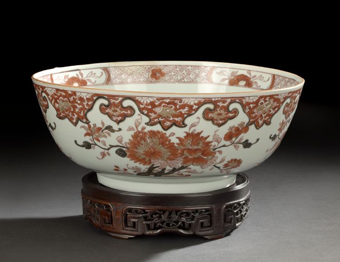 Appraisal: Fine Chinese Export Porcelain Punch Bowl Kangxi Reign - decorated