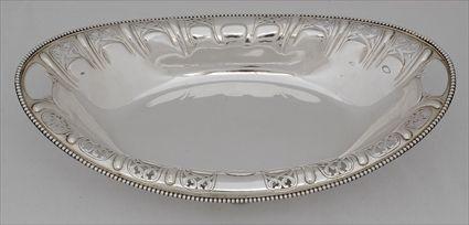 Appraisal: TIFFANY CO SILVER BREAD BASKET Marks for - of boat-form