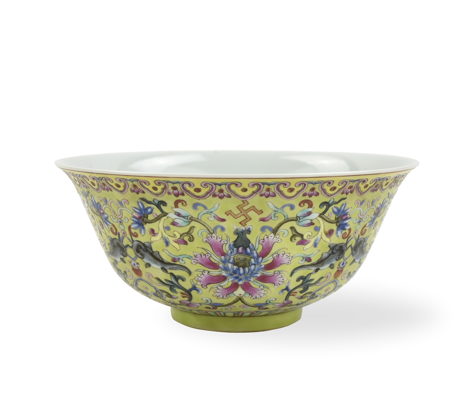 Appraisal: Chinese Qianlong Mark but later brightly enameled on a lime-green