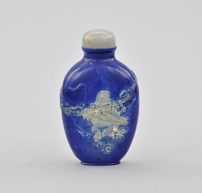 Appraisal: A Carved Sodalite Snuff Bottle Carved with a seated man