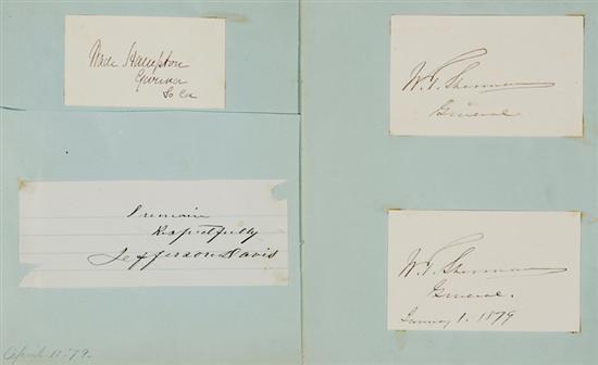 Appraisal: Autographs and check Civil War generals President of Confederacy including