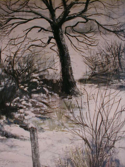 Appraisal: A picture of a winter scene and a tapestry showing