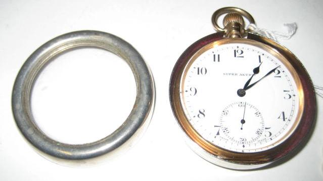 Appraisal: A GENTLEMAN'S CT GOLD TOP WIND POCKET WATCH the white