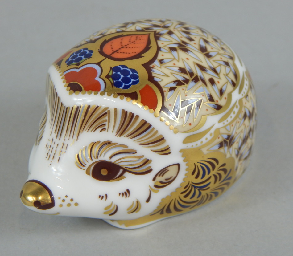 Appraisal: A Royal Crown Derby porcelain bramble hedgehog printed mark in