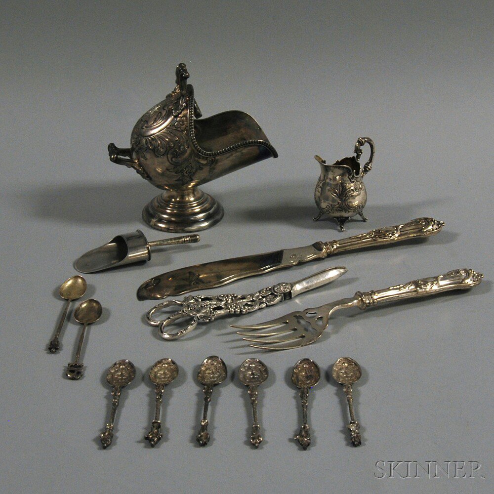 Appraisal: Thirteen Assorted Silver and Silver-plated Items including a Henry Wilkinson