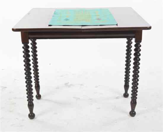 Appraisal: An American Empire Mahogany Games Table the rectangular top with