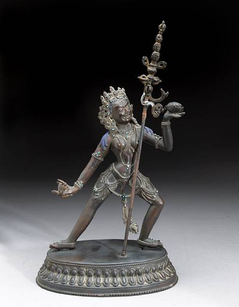 Appraisal: A cast Nepalese bronze figure of Naro Dakini The female