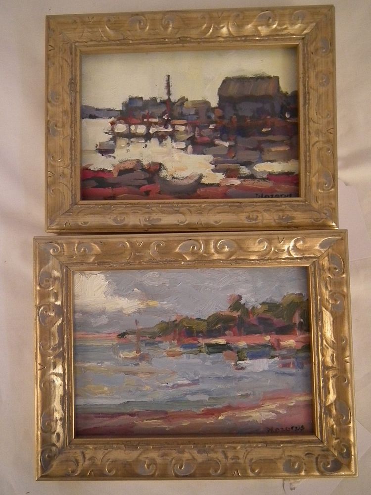 Appraisal: TWO D LAZARUS NANTUCKET PAINTINGS Lot of David Lazarus small