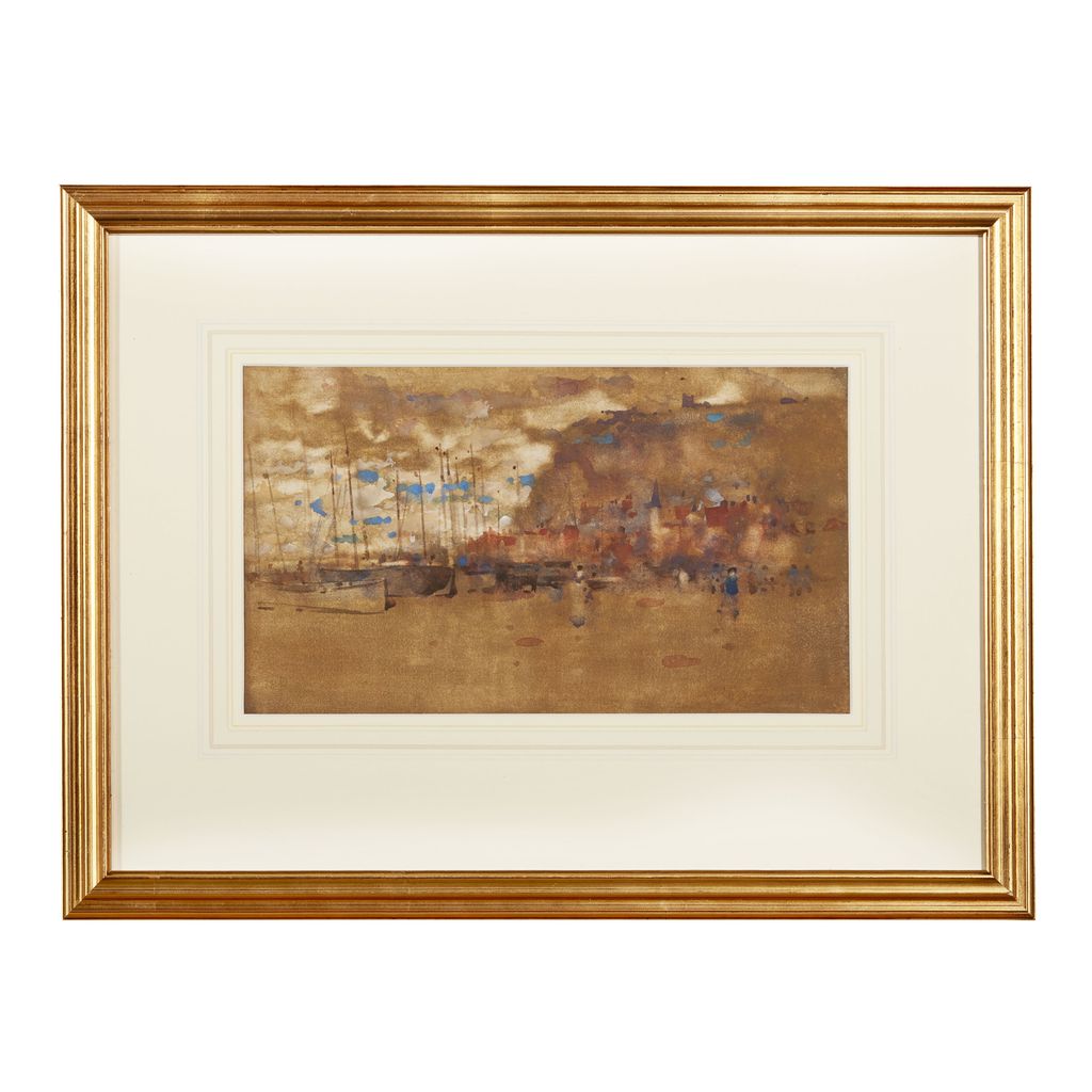 Appraisal: JAMES WATTERSTON HERALD SCOTTISH - BY THE HARBOUR watercolour cm