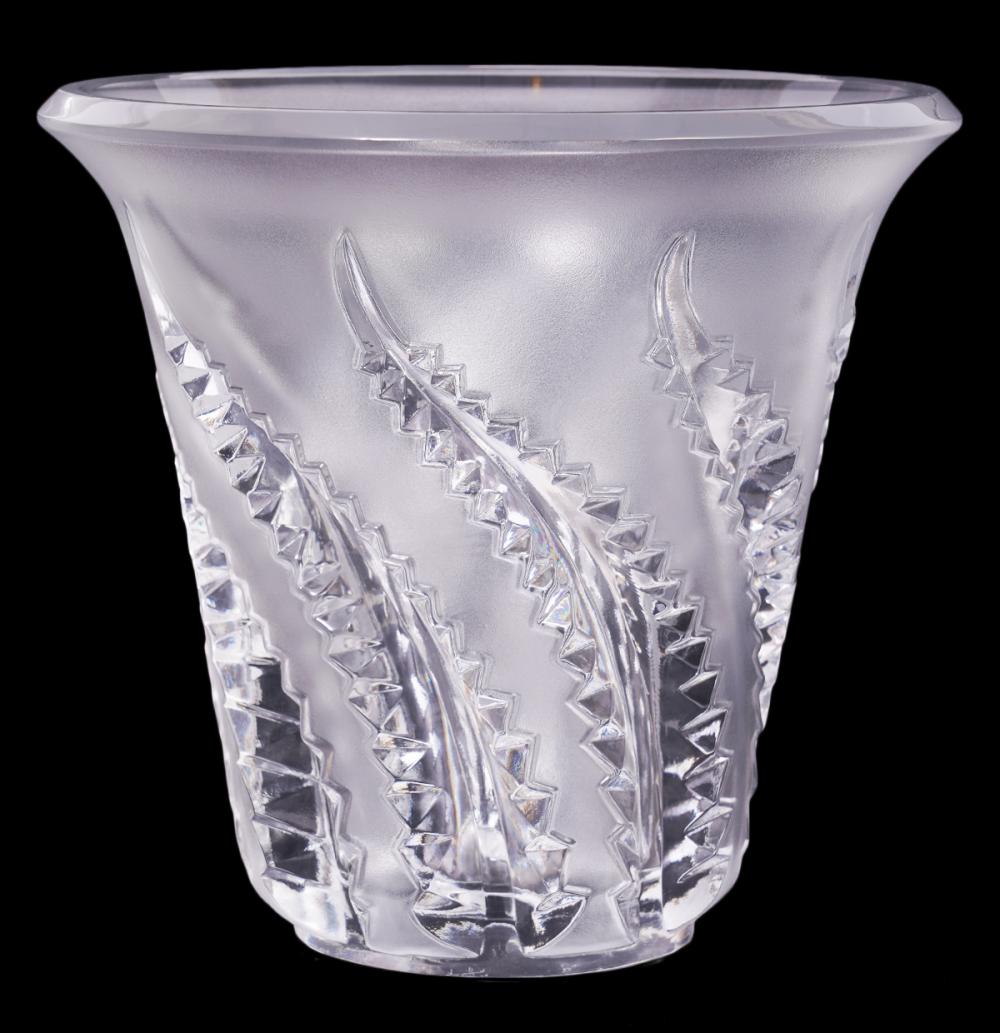 Appraisal: LALIQUE LOBELIA FERN LEAF VASELalique Lobelia Fern Vase in frosted