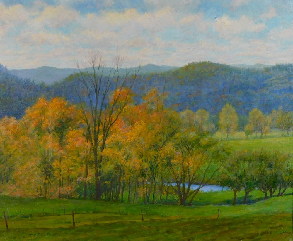 Appraisal: Peter Tysver New England Autumn Landscape Painting Peter Tysver Massachusetts