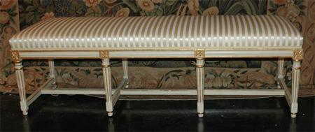 Appraisal: Louis XVI Style White Painted Window Bench Estimate -