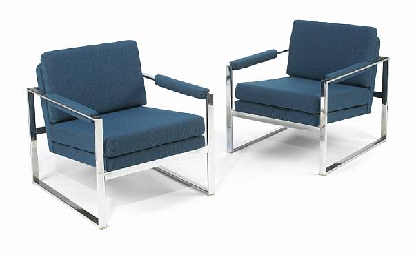 Appraisal: A pair of contemporary lounge chairs in the manner of