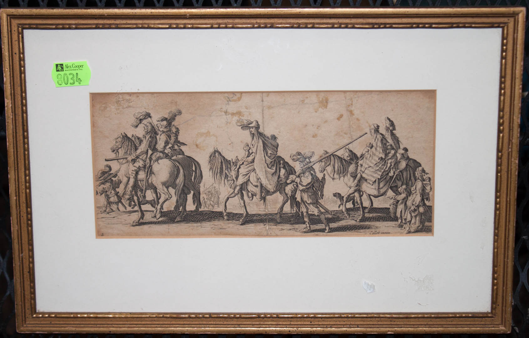 Appraisal: Framed classical callot engraving