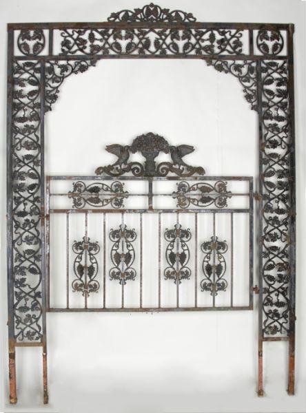 Appraisal: Cast Iron Garden Trellis with Gate early th century uppermost