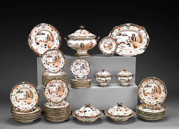 Appraisal: A Mason's Ironstone partial dinner service mid th century In