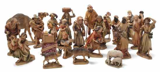 Appraisal: An Italian Carved Wood Partial Nativity Set Anri comprising various