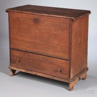 Appraisal: Poplar Chest over Drawer New England early th century the