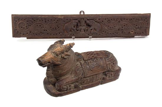 Appraisal: Sale Lot Two Pieces of Southeast Asian Carving comprising a