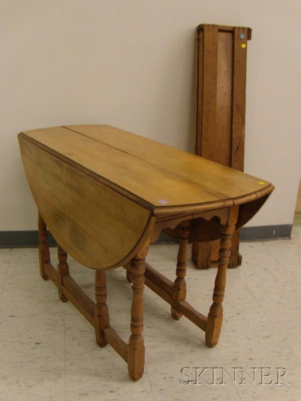 Appraisal: William Mary Style Maple and Tiger Maple Drop-leaf Gate-leg Table