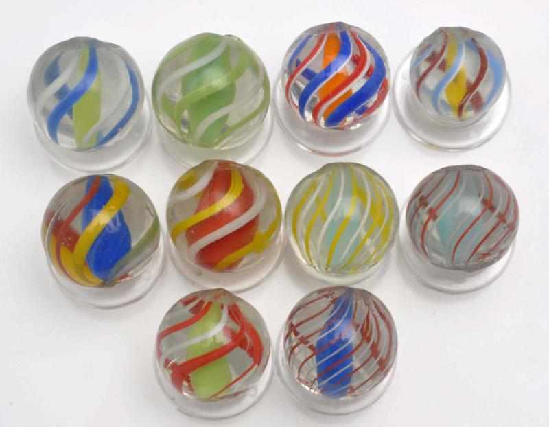 Appraisal: Lot of Solid Core Swirl Marbles Description Nice set of