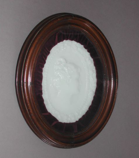 Appraisal: American Jenny Lind Milk Glass Oval Portrait Plaque fourth quarter