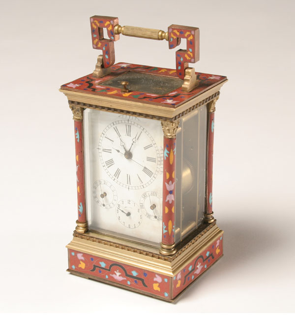 Appraisal: Chinese cloisonne carriage clock Solid brass H x W x