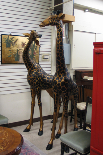 Appraisal: LARGE PAIR OF BRONZE WILDLIFE SCULPTURES the study of African