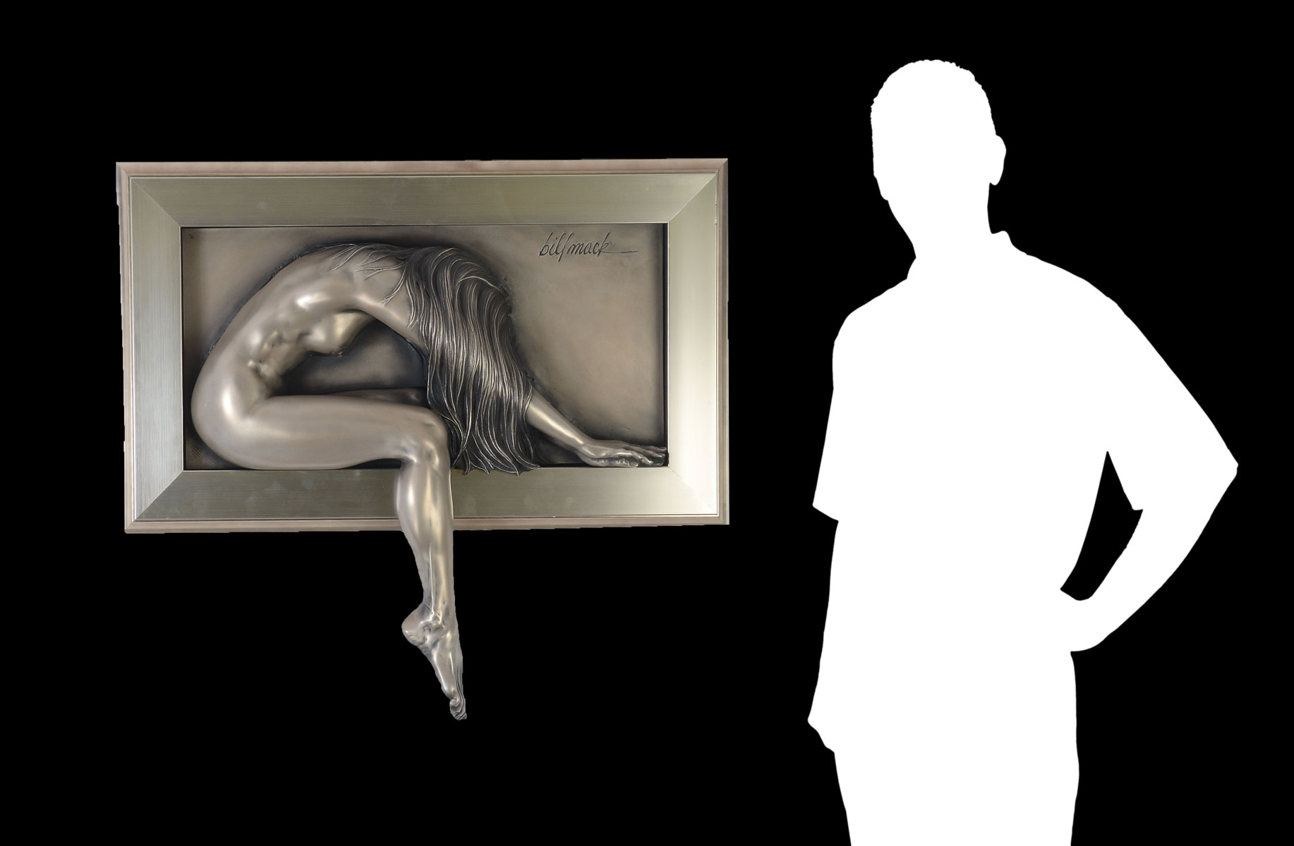 Appraisal: BILL MACK BONDED STAINLESS STEEL SCULPTURE ''Elusive'' '' x ''