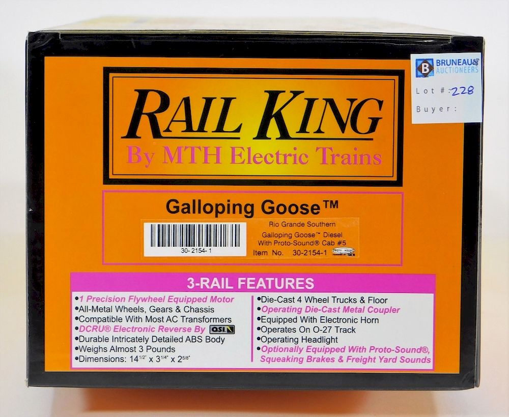 Appraisal: Rail King Rio Grande Galloping Goose Diesel Train United States